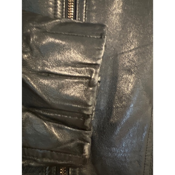 Vintage MICHAEL HOBAN NORTH BEACH BLACK LEATHER CROP JACKET - SIZE 7/8 - Picture 7 of 8